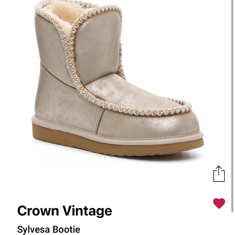 Crown Vintage Metallic Gold Bootie